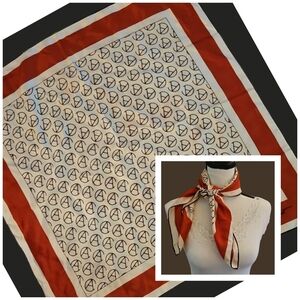 Vintage AVON SM Kent Satin Colorblock Logo Square Scarf